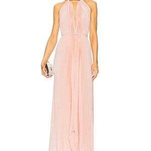 L’IDEE boheme gown - Blush Halter Maxi Dress